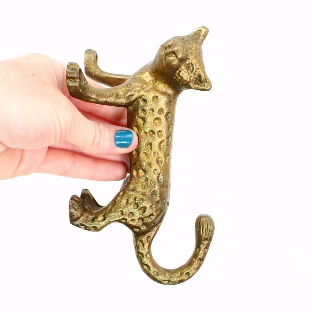 Urban Outfitters Gold Metal Cheetah Wall Hook